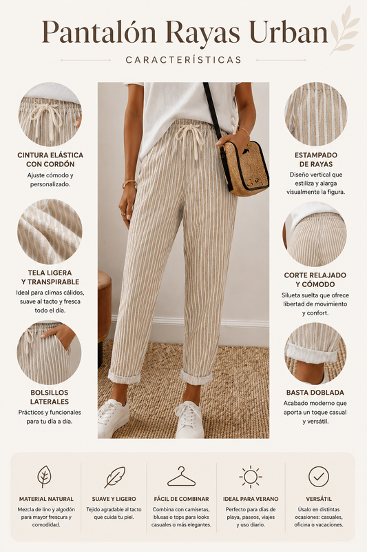 pantalon de rayas casual