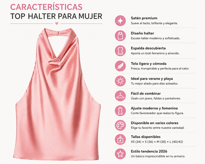 top halter de saten
