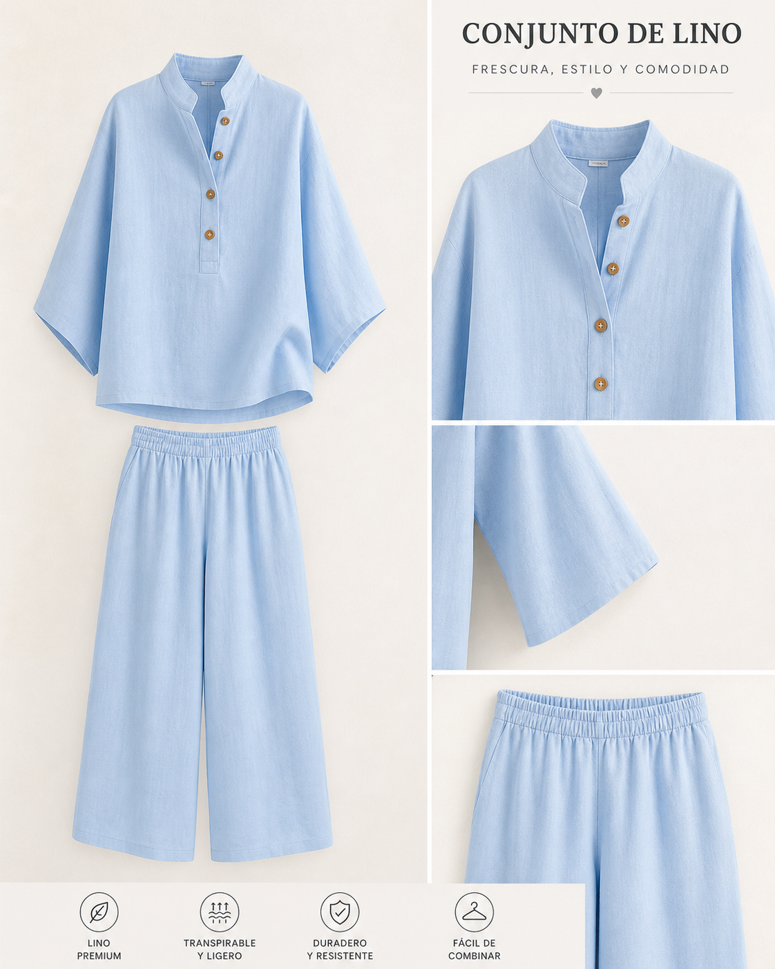 conjunto aura linen - verano