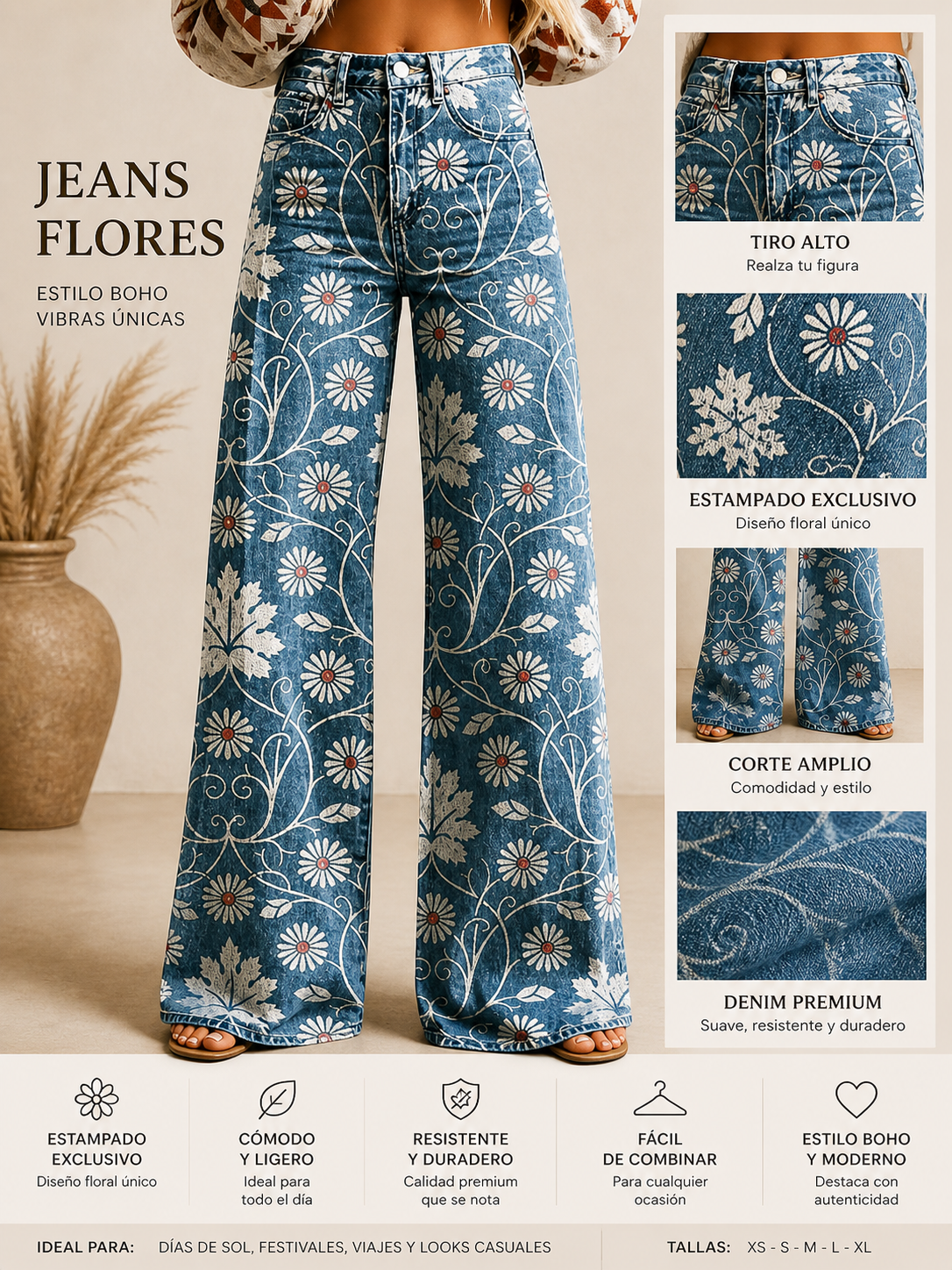 Pantalon florea vintage- DIA A DIA