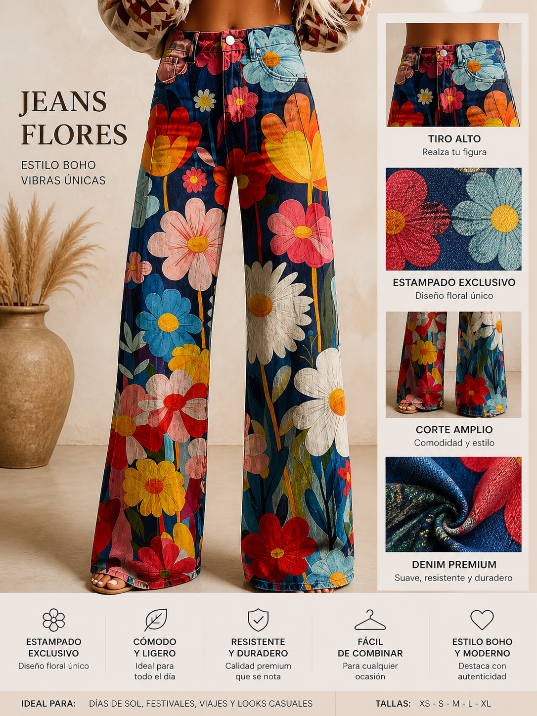 Pantalon florea vintage- DIA A DIA