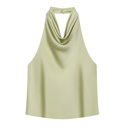 top halter de saten