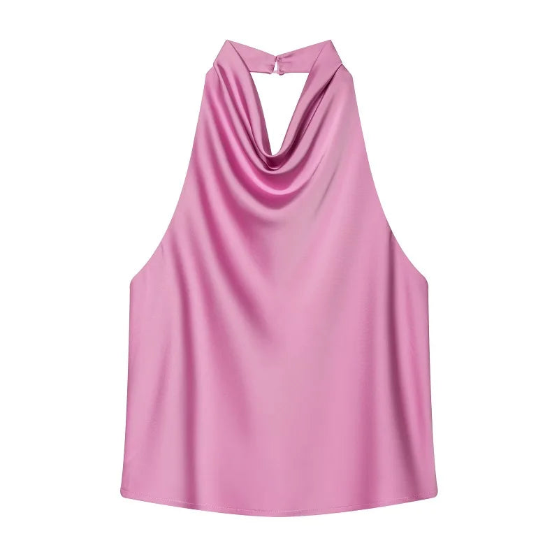 top halter de saten