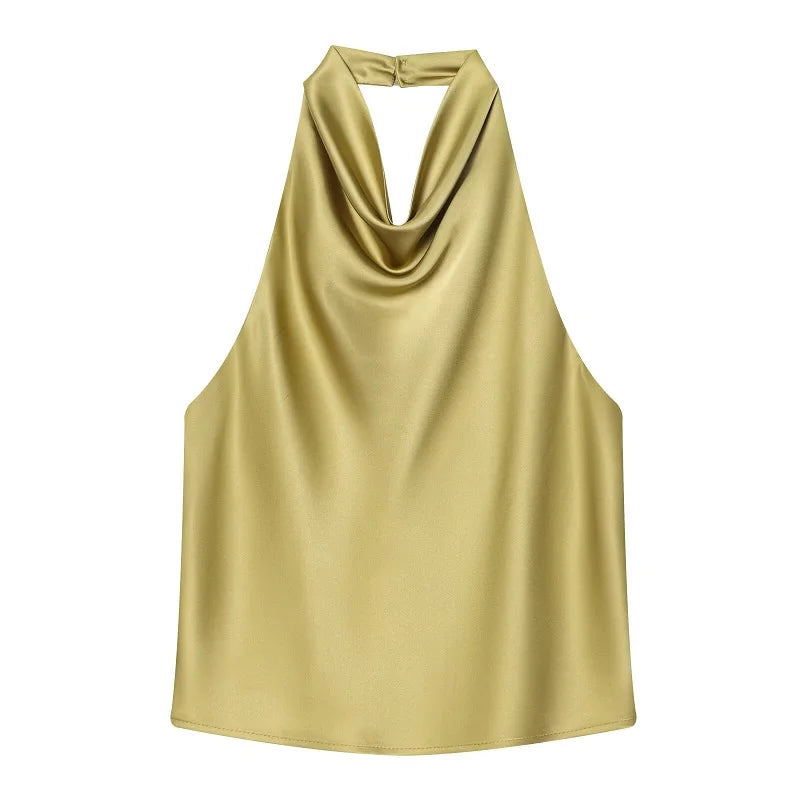top halter de saten