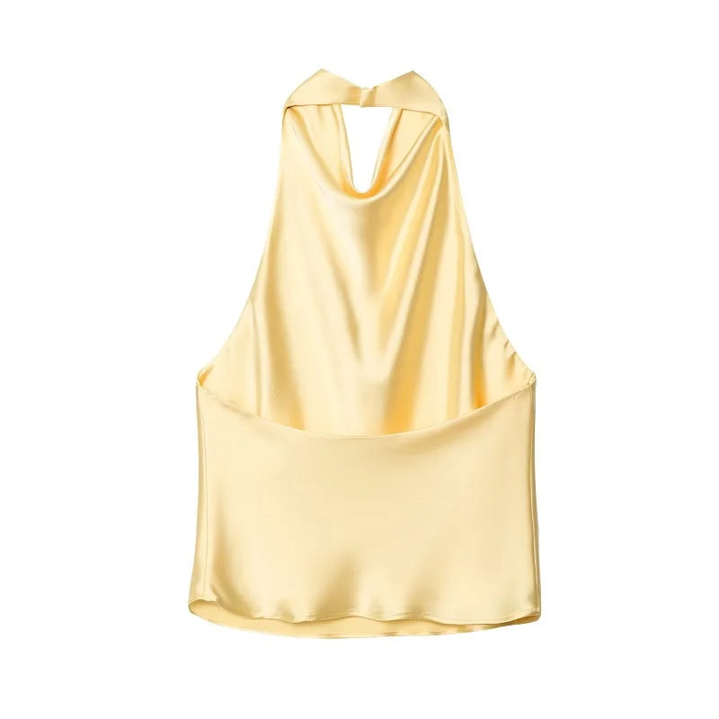 top halter de saten