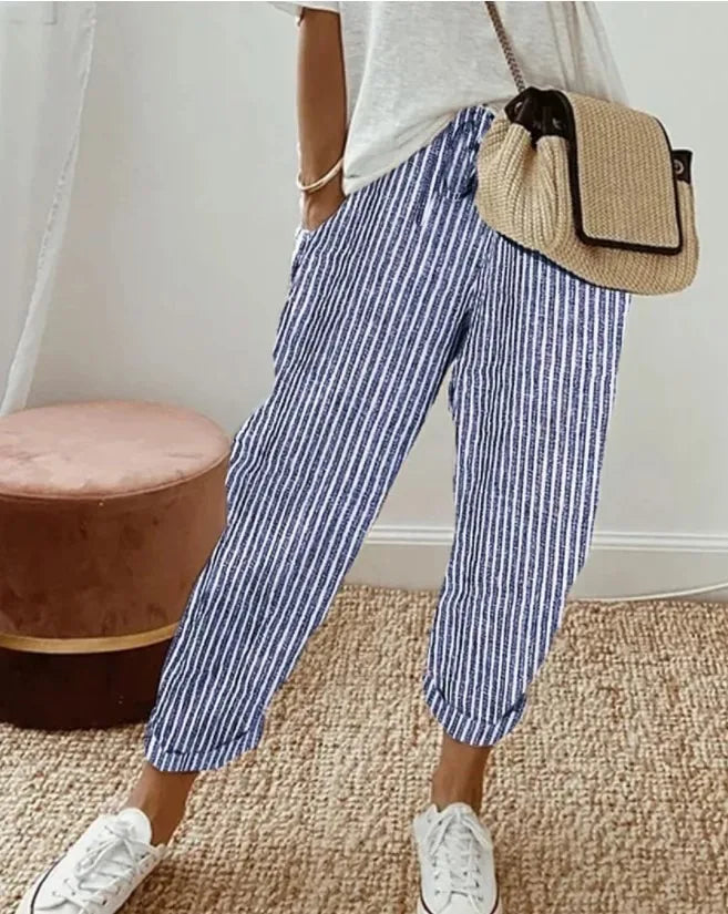 pantalon de rayas casual