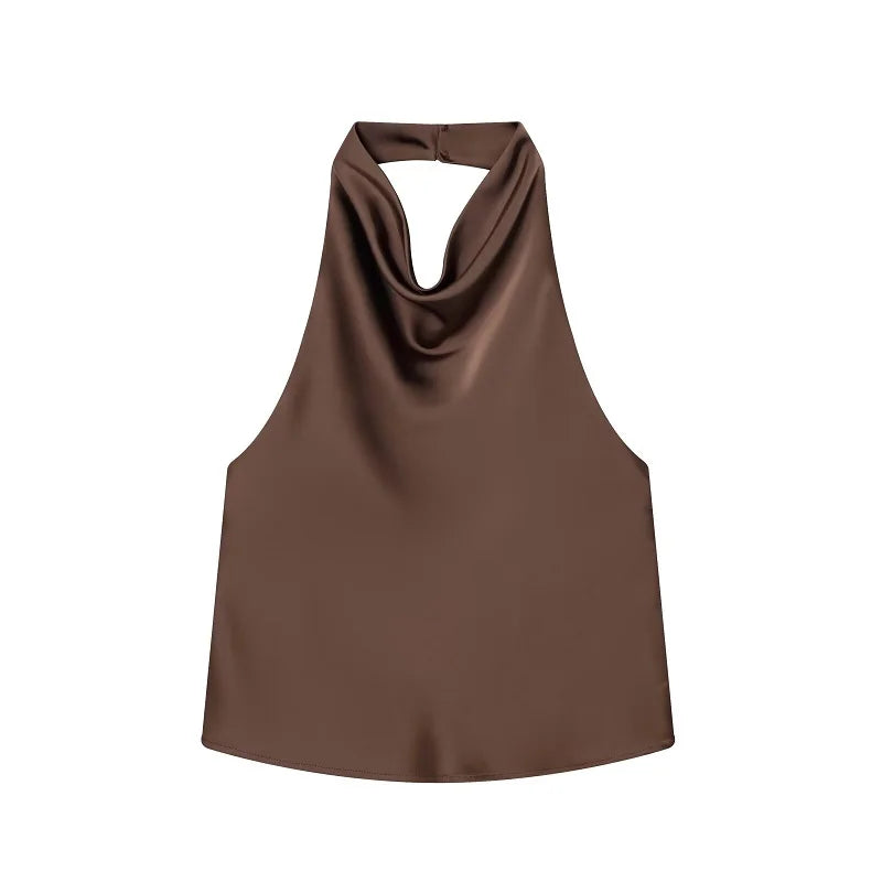 top halter de saten
