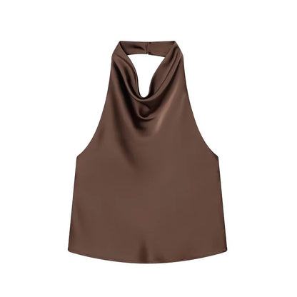 top halter de saten