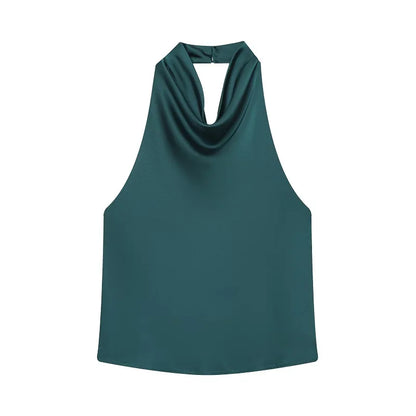 top halter de saten
