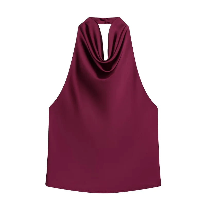 top halter de saten