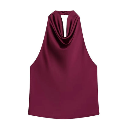top halter de saten