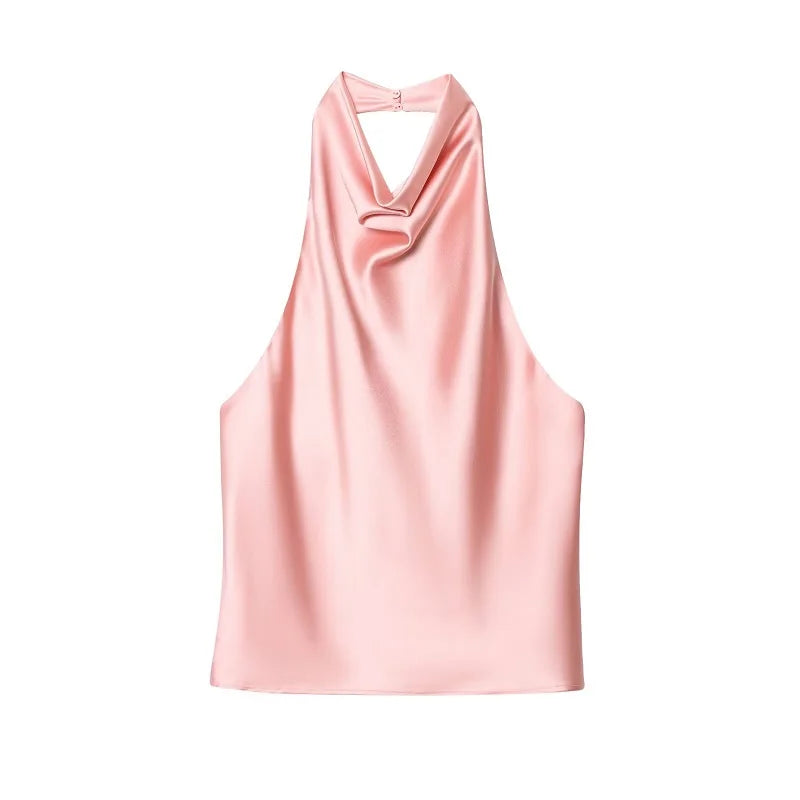 top halter de saten