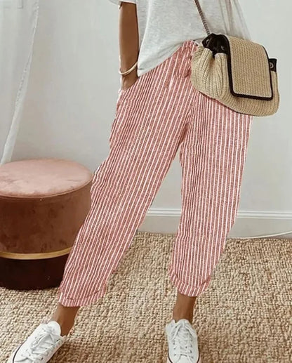 pantalon de rayas casual