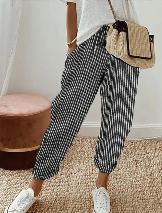 pantalon de rayas casual