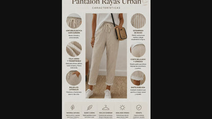pantalon de rayas casual